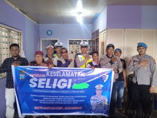 Satlantas Polres Anambas Sosialisasikan Keselamatan Berkendara Bersama Ojek Tarempa