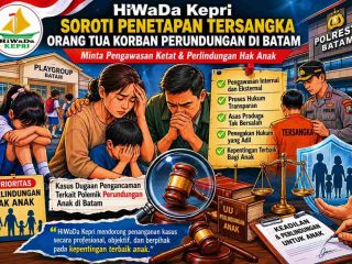 HiWaDa Kepri Soroti Penetapan Tersangka Orang Tua Korban Perundungan di Batam, Minta Pengawasan Ketat dan Perlindungan Hak Anak