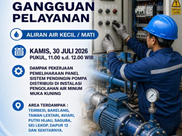 Air Batam Hilir Lakukan Pemeliharaan Sistem Distribusi, Sejumlah Wilayah Berpotensi Alami Gangguan Suplai Air